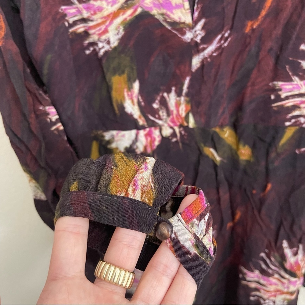 Midi Dress in Deep Plum Floral - Picture 15 of 15